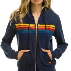 Aviator Nation 5 Stripe Hoodie XL